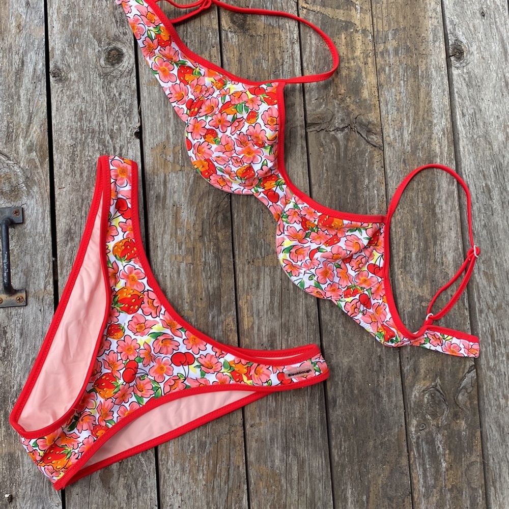 Blackbough berry cherry bathing suit